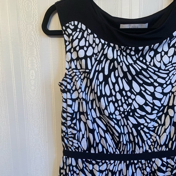 Loft sleeveless black‎ and white dress - Picture 4 of 6